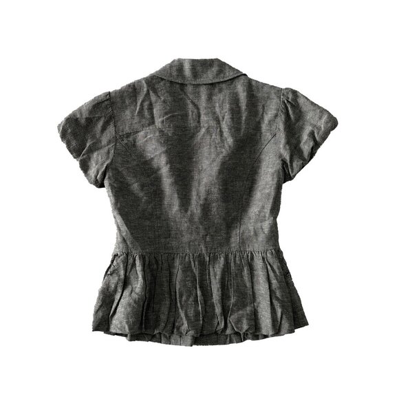 Dalia Collection Womens Size 2 Gray Linen Blend Short Blazer Jacket - Picture 7 of 7